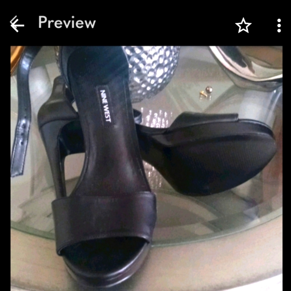 Nwot Nine West sexy strap black ankle  41/2 inch heel. #9